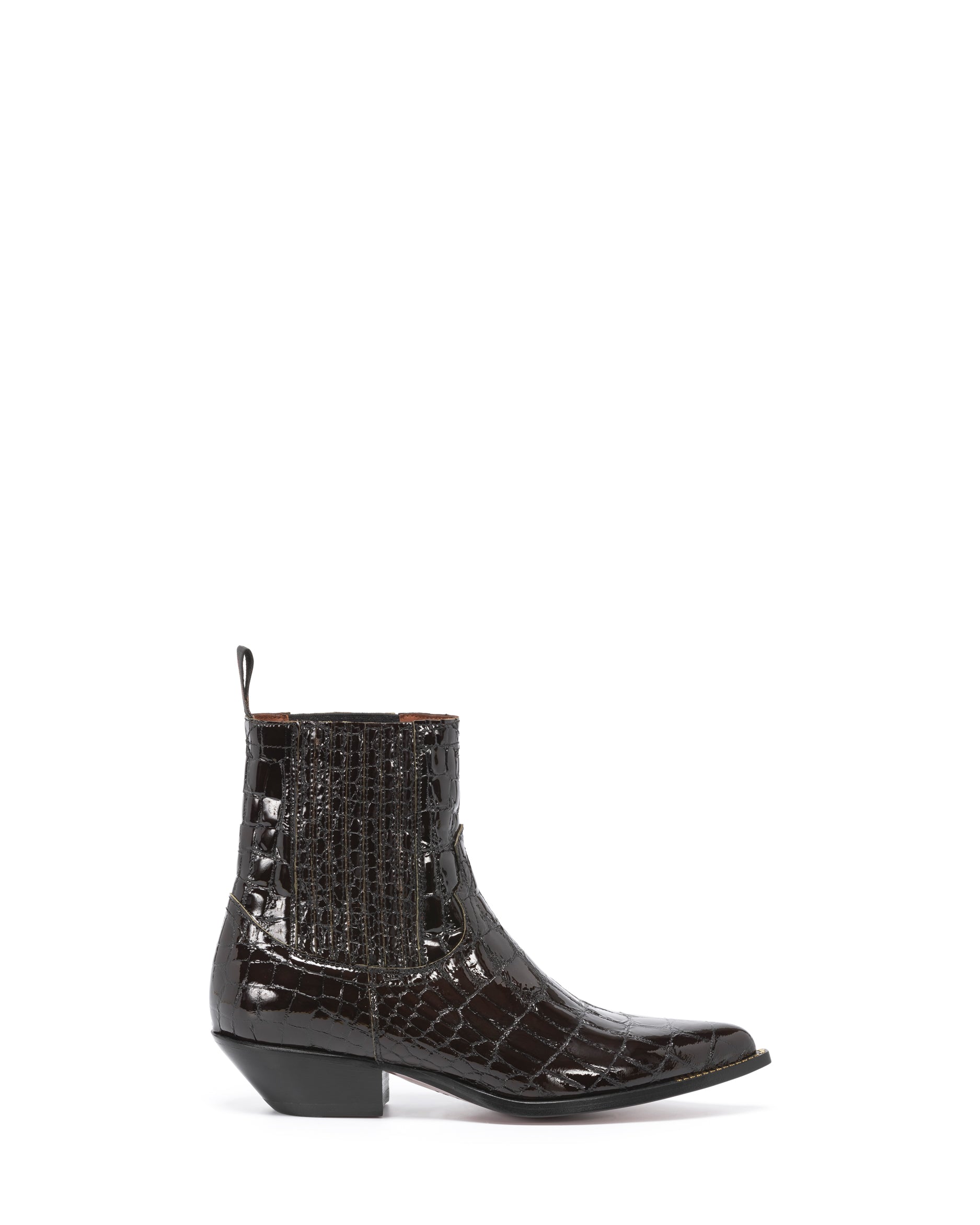 HIDALGO Women's Ankle Boots in Black Croco 01